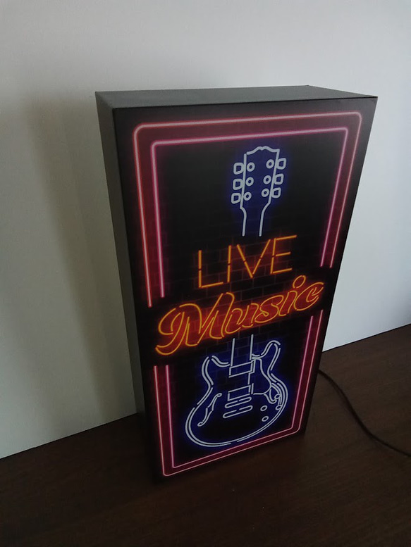 ギター ライブ ミュージック ロック 楽器店 ライブハウス カフェ BAR 音楽 サイン 看板 置物 雑貨 LEDライト 4枚目の画像