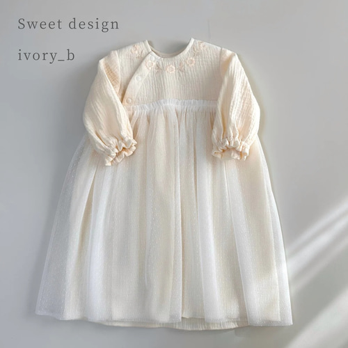 Petite dress はじめてのドレス｜手刺繍ベビーセレモニードレス｜退院