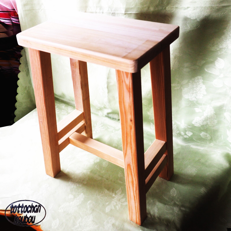 [とっとちゃん工房] 背の高い椅子 無塗装仕上 9,250円