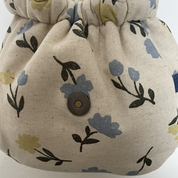 親子ペア　トークバッグ&ベビーリュック　花柄✖︎青 10枚目の画像