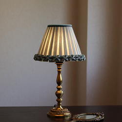 コットンリネンのテーブルランプ用ランプシェード / シュマン・ヴェール / グレーミント 5枚目の画像