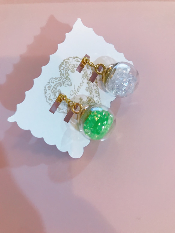 colorful cube pierce(light green＆white) MIX color 11枚目の画像