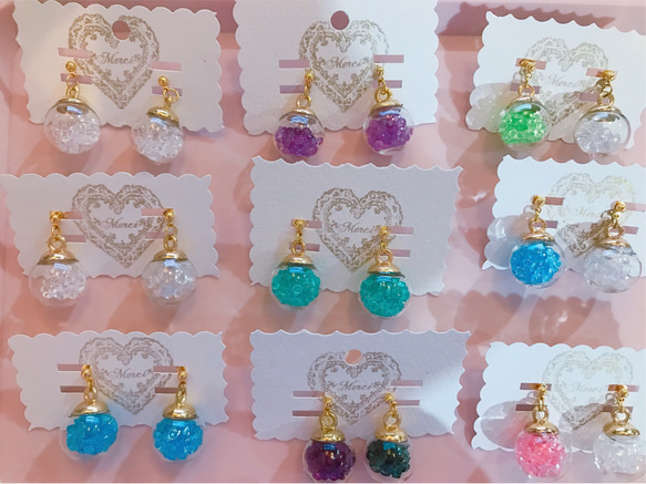 colorful cube pierce(light green＆white) MIX color 12枚目の画像