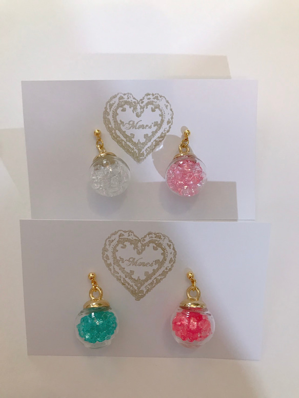 colorful cube pierce(light pink＆white) MIX color 10枚目の画像