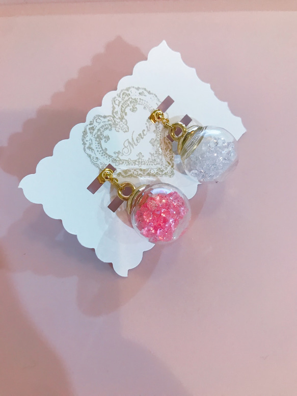 colorful cube pierce(light pink＆white) MIX color 16枚目の画像