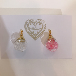 colorful cube pierce(light pink＆white) MIX color 3枚目の画像