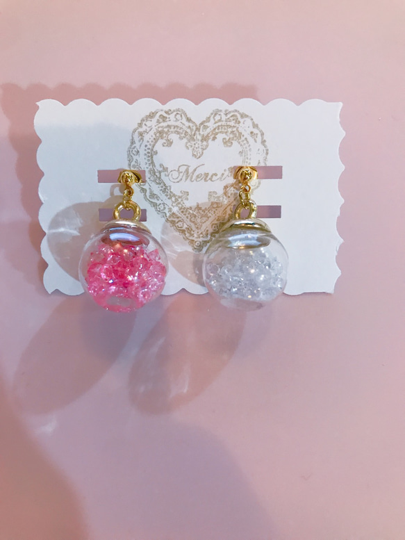 colorful cube pierce(light pink＆white) MIX color 15枚目の画像