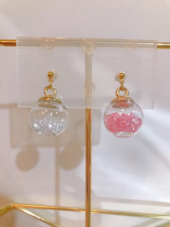 colorful cube pierce(light pink＆white) MIX color 11枚目の画像