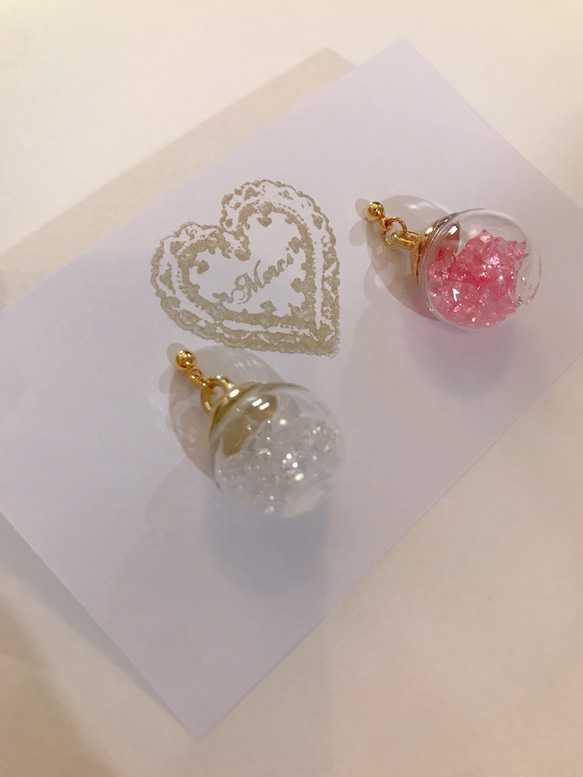 colorful cube pierce(light pink＆white) MIX color 1枚目の画像