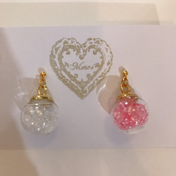 colorful cube pierce(light pink＆white) MIX color 2枚目の画像