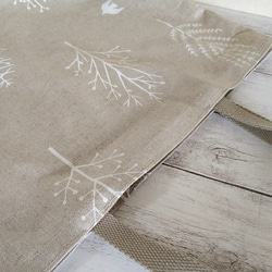 木々と鳥 シンプルトート  ２色展開　コットンリネン 北欧柄　エコバッグサブバッグ 10枚目の画像