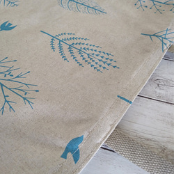 木々と鳥 シンプルトート  ２色展開　コットンリネン 北欧柄　エコバッグサブバッグ 4枚目の画像