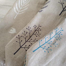 木々と鳥 シンプルトート  ２色展開　コットンリネン 北欧柄　エコバッグサブバッグ 11枚目の画像