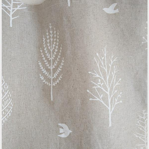木々と鳥 シンプルトート  ２色展開　コットンリネン 北欧柄　エコバッグサブバッグ 6枚目の画像