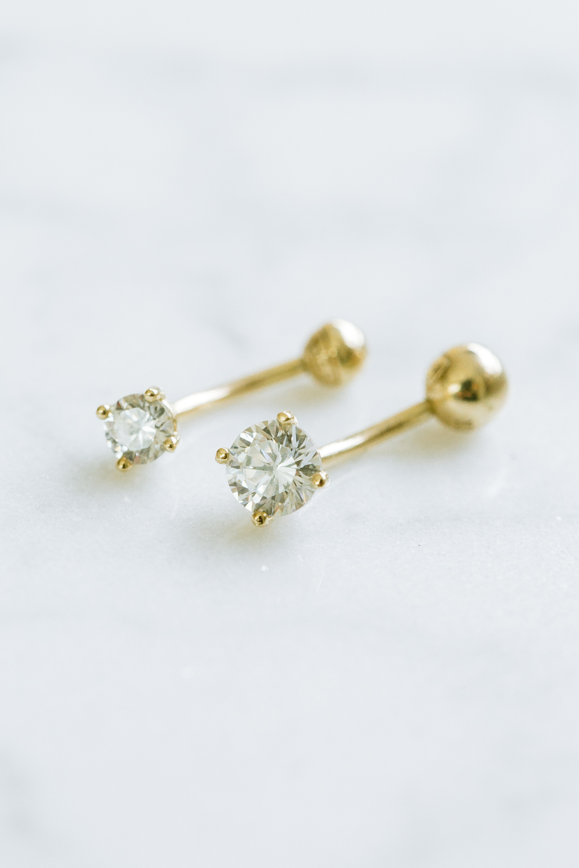 14K金 ゴールド Cz  ヘリックス アイブロウ イヤーロブ ロック ダイス バナナバーベル そピアス イヤリング