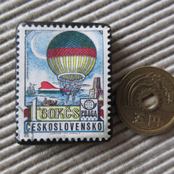 チェコスロバキア　切手ブローチ194 3枚目の画像