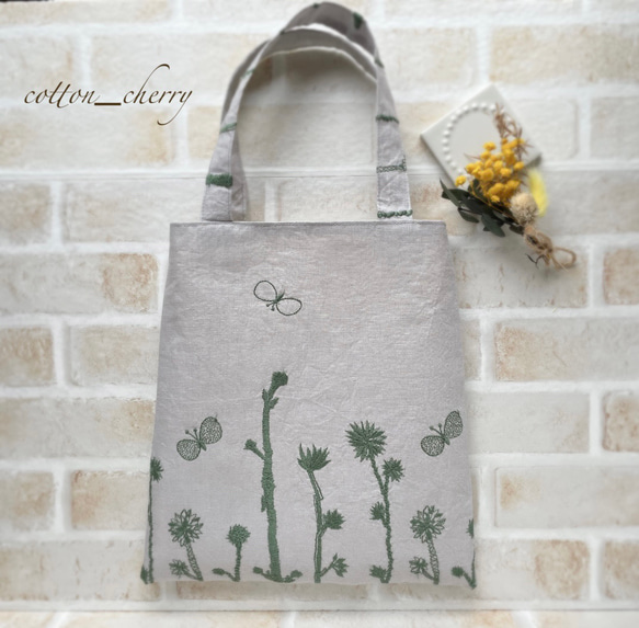 ミナペルホネン　リネンバッグ ミナペルホネンファブリックで制作しました利休バッグをブログと