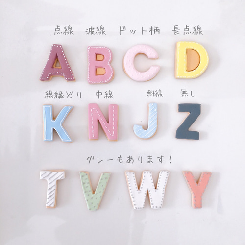アイシングクッキー風♡アルファベット＆ナンバー＆型♪ケーキ