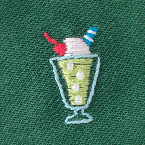 クリームソーダ刺繍のミニミニバッグ メロンソーダ その他バッグ