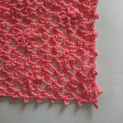 かぎ針編みコーラルレッドの2wayジレマフラーストール 11枚目の画像
