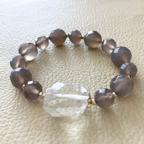 再販＞クリスタル＊グレーオニキス＊ブレスレット ブレスレット