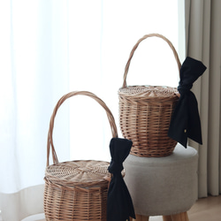 One handle basket & 4way ribbon / M or L size 11枚目の画像