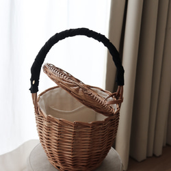 One handle basket & 4way ribbon / M or L size 5枚目の画像