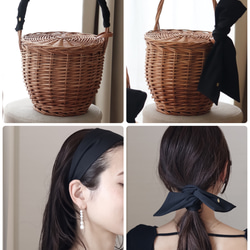 One handle basket & 4way ribbon / M or L size 20枚目の画像