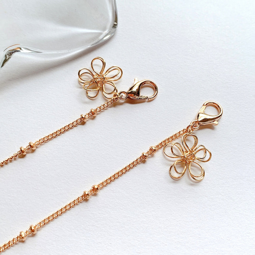 ♪644 ❤️ アンティークビーズマスクチェーンメガネチェーンハンドメイド