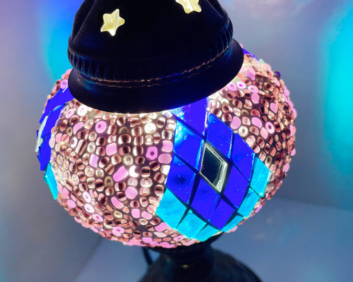 トルコモザイクランプ スタンドS （オリジナルデザインガラステーブル