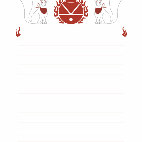 ☆再々販☆ 御札狐 レターセット 狛狐 狐の嫁入り 狐面 キツネ 日本 和