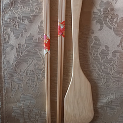 孟宗竹から菜箸とターナー　送料無料 3枚目の画像
