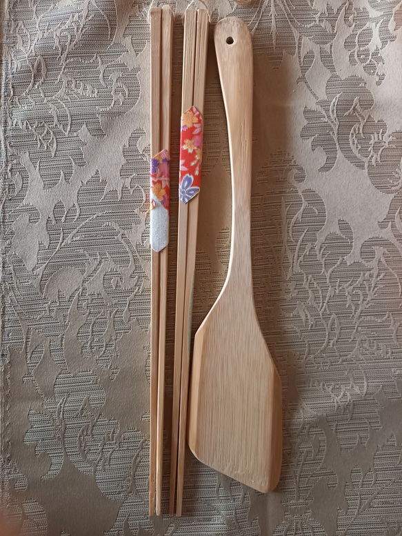 孟宗竹から菜箸とターナー　送料無料 1枚目の画像