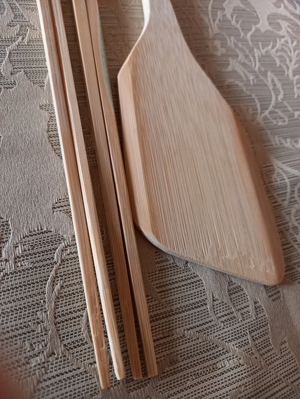 孟宗竹から菜箸とターナー　送料無料 2枚目の画像