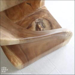 無垢材 ウェーブスツールWNA イス 天然木 椅子 ベンチ 木製スツール ナチュラル 天然木 モンキーポッド 5枚目の画像