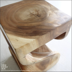無垢材 ウェーブスツールWNA イス 天然木 椅子 ベンチ 木製スツール ナチュラル 天然木 モンキーポッド 8枚目の画像