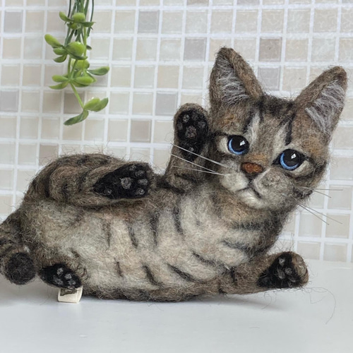 ララ出品　羊毛フェルト　ハンドメイド　猫 専用出品 羊毛フェルト ハンドメイド ラグドールの猫ちゃん 子猫
