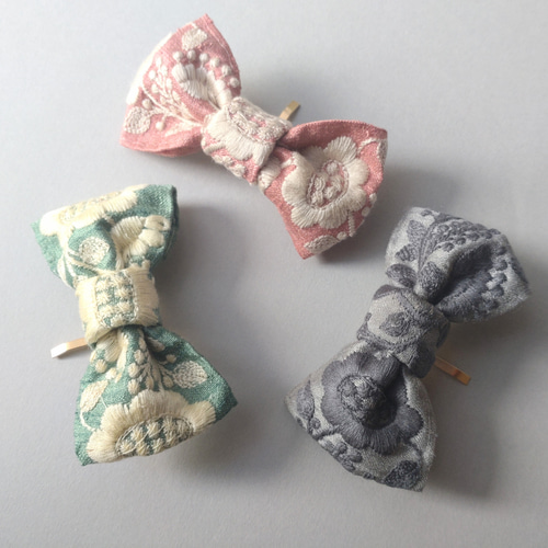 インド刺繍リボンのポニーフック フェミニン ポニーフック・ヘアカフス