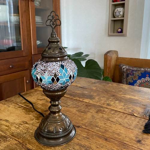 トルコモザイクランプ スタンドS （オリジナルデザインガラステーブル