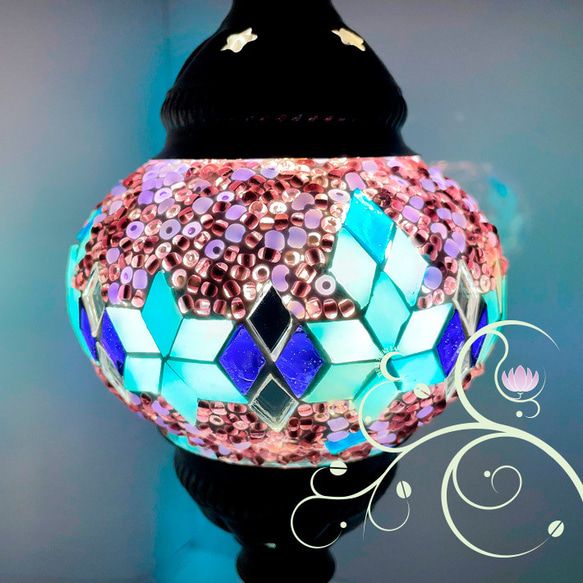 トルコモザイクランプ スタンドS （オリジナルデザインガラステーブル