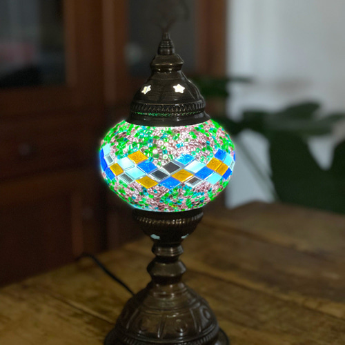 トルコモザイクランプ スタンドS （オリジナルデザインガラステーブル