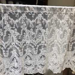 2枚組 レースカーテン 刺繍 サロン 店 ルーム カーテン おしゃれ 花柄