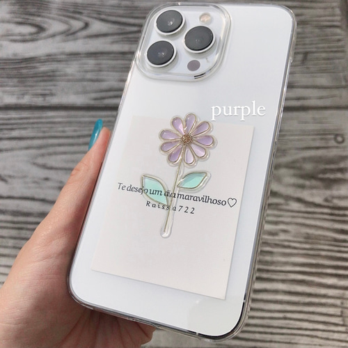 iPhone 7フラワケース付き クリアカラーフラワーケース クリアケース お花ケース フラワー