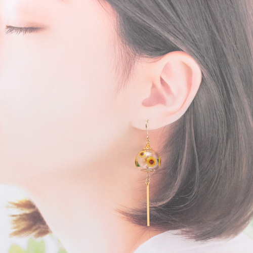 風鈴~向日葵~(795) ピアス/イヤリング/ノンホールピアス/樹脂ピアス 