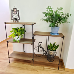 アイアンラック 3段 / 多肉植物 棚 シェルフ 家具 キャンプ 収納