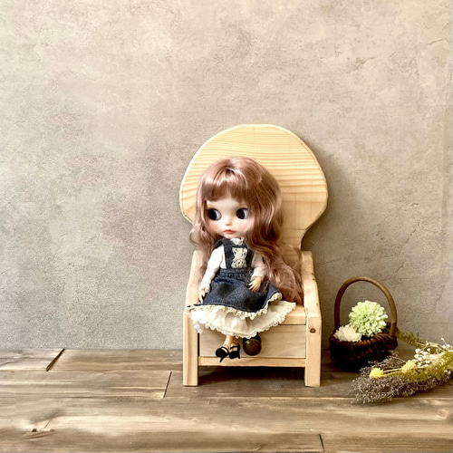 ドール椅子 小物入れ シャビー ドールベンチ 木製 引き出し収納