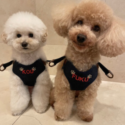 犬用ハーネス(デニム)お名前刺繍入り ペット服・アクセサリー ba-boo