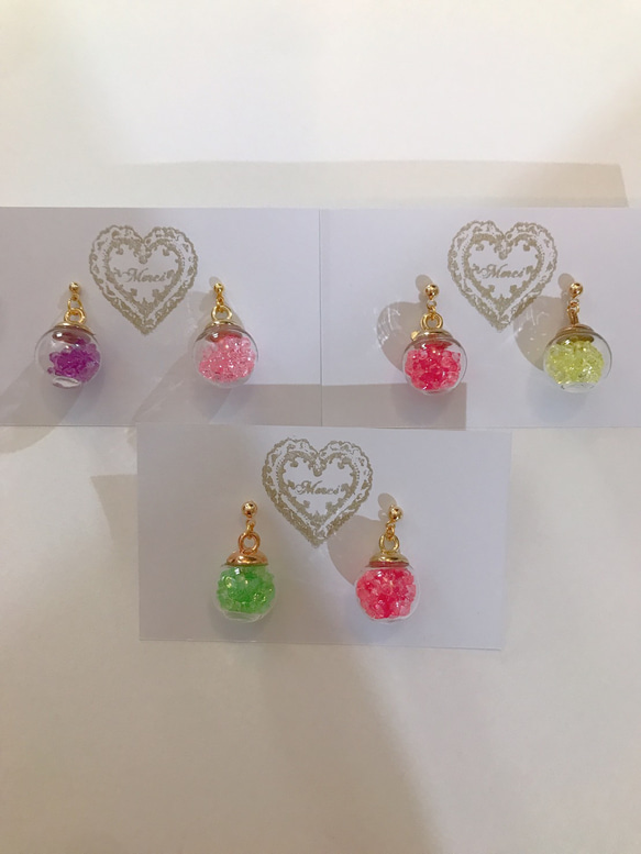 colorful cube pierce(pink＆yellow) MIX color 7枚目の画像