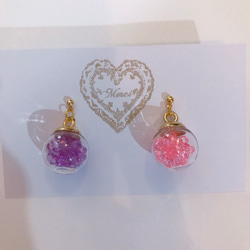 colorful cube pierce(light pink＆purple) MIX color 2枚目の画像