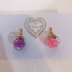 colorful cube pierce(light pink＆purple) MIX color 4枚目の画像
